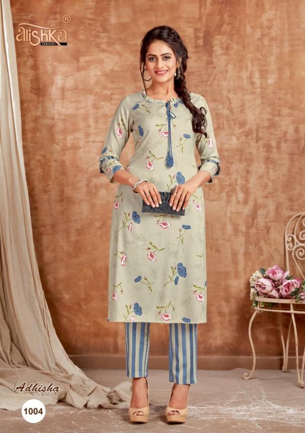 Alishka Adhisha Rayon Fancy Kurti With Pant Catalogue 